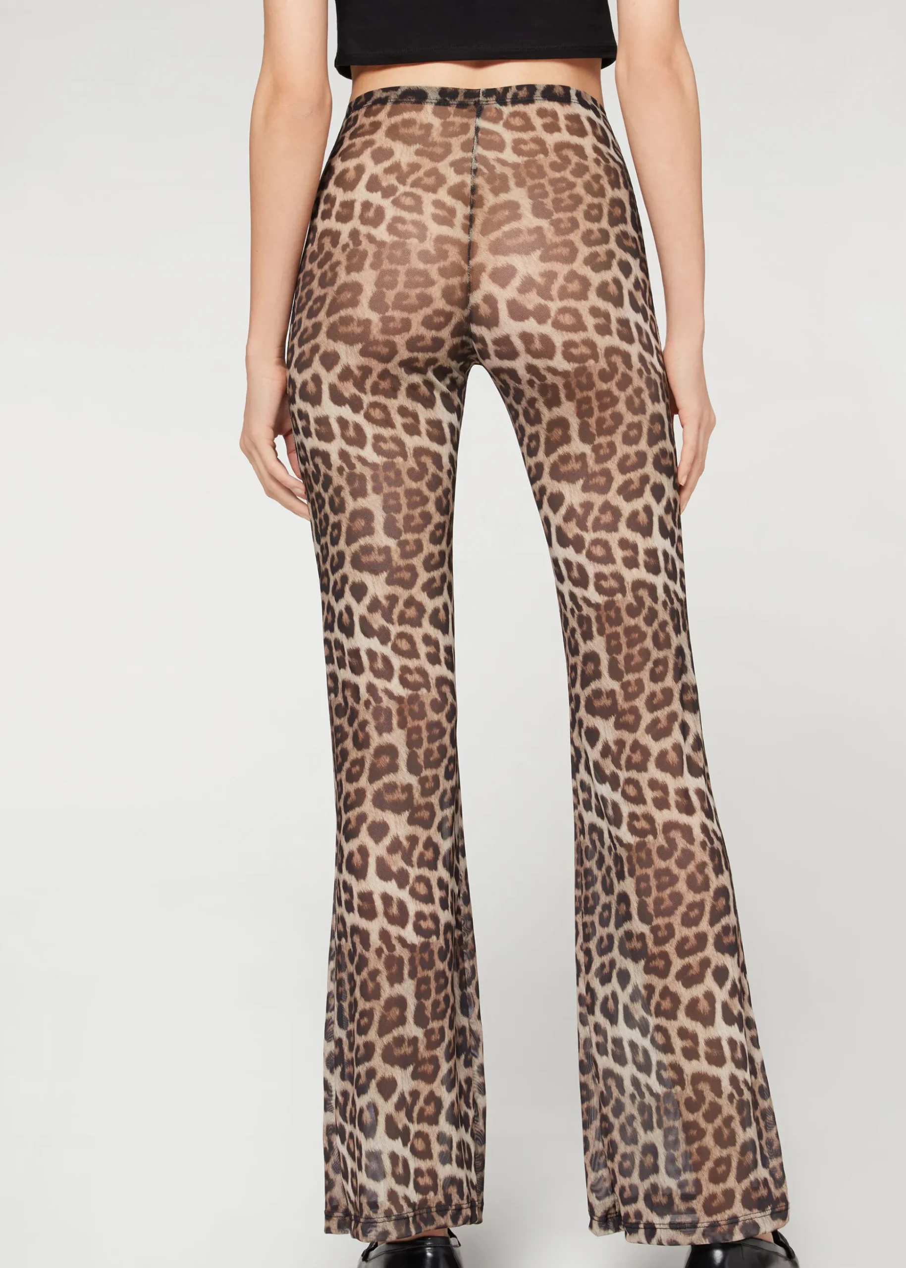 Legging Pattes D'Elephant En Tulle Imprime