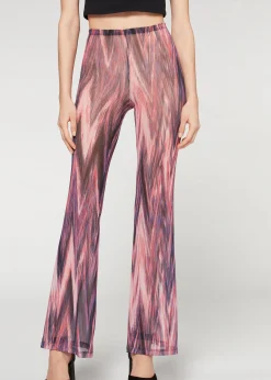 Legging Pattes D'Elephant En Tulle Imprime
