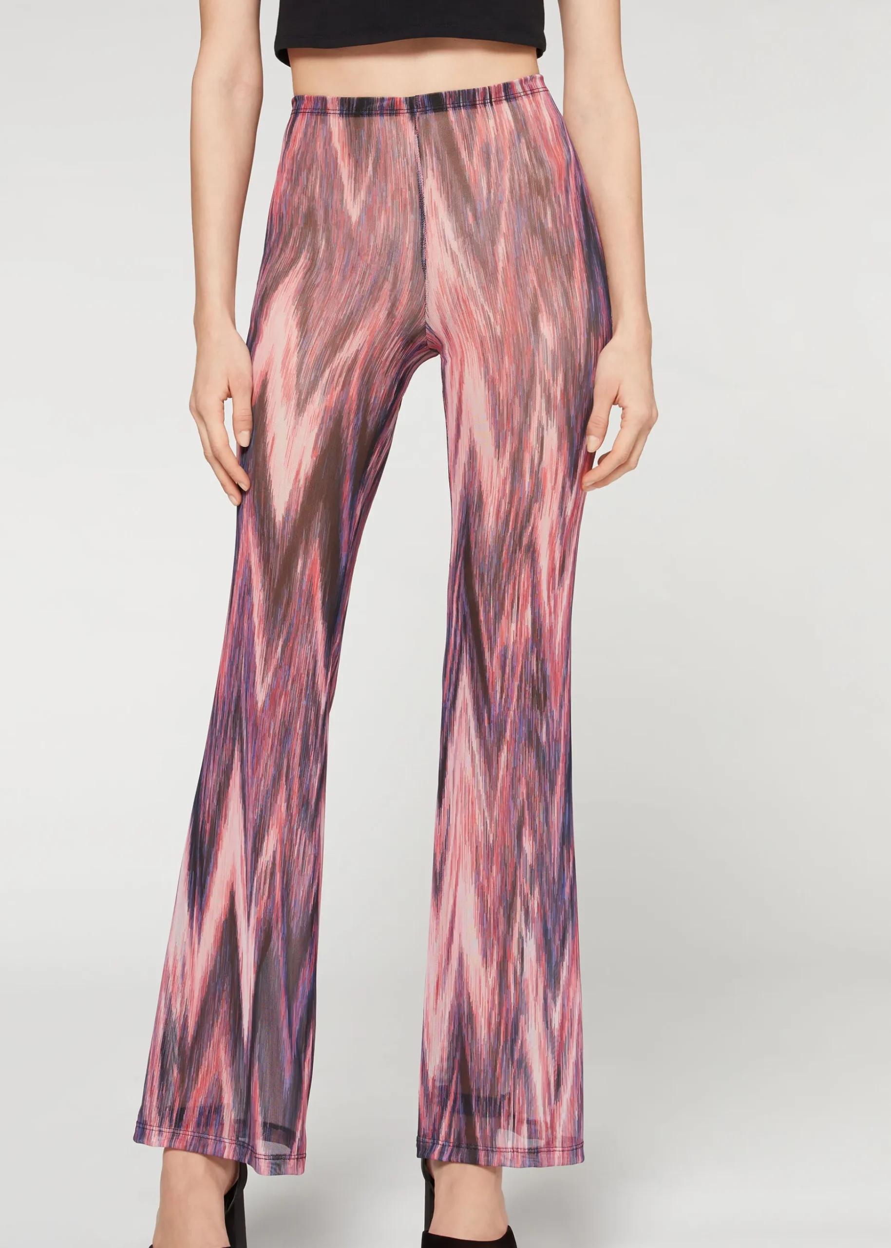 Legging Pattes D'Elephant En Tulle Imprime