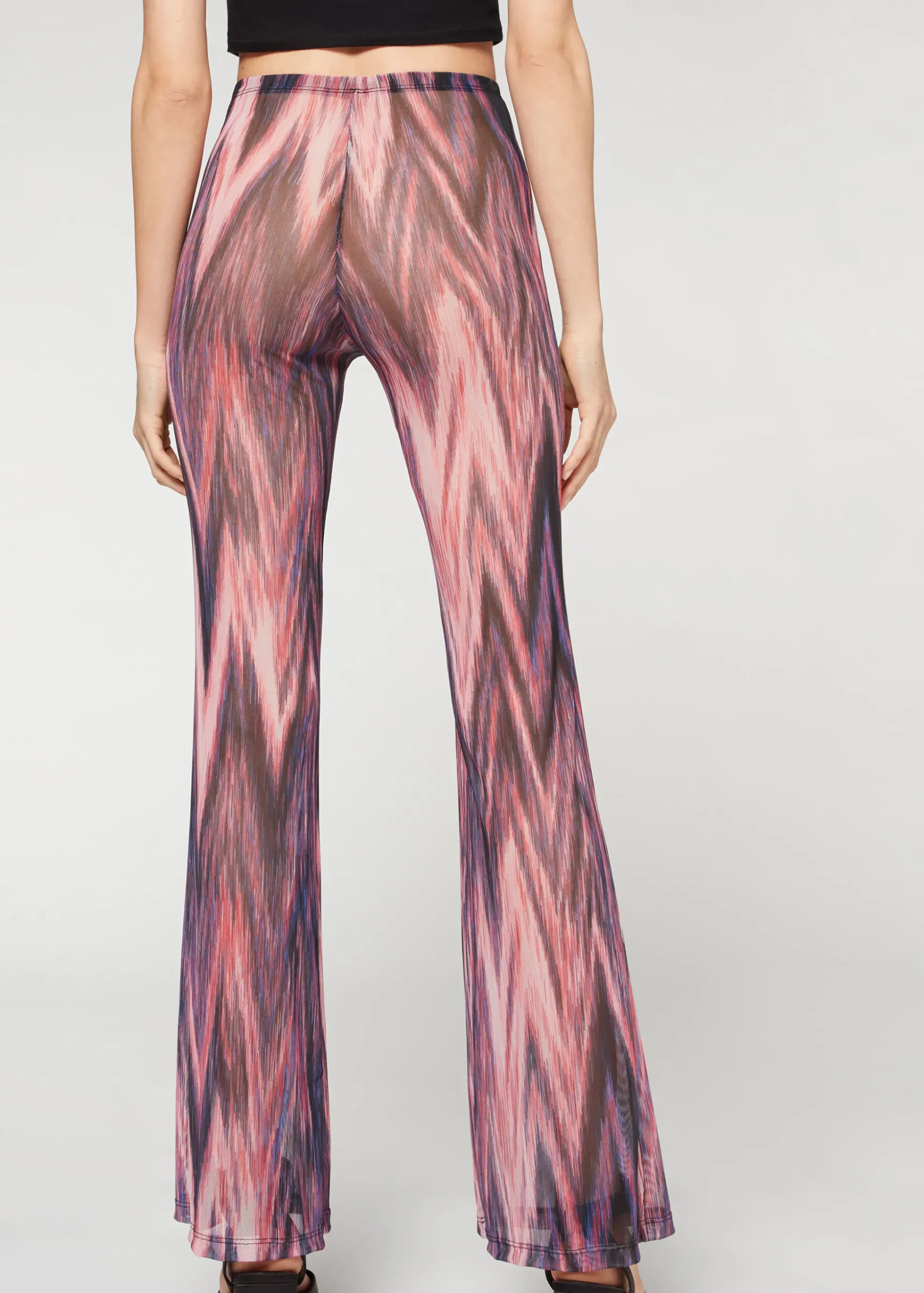 Legging Pattes D'Elephant En Tulle Imprime