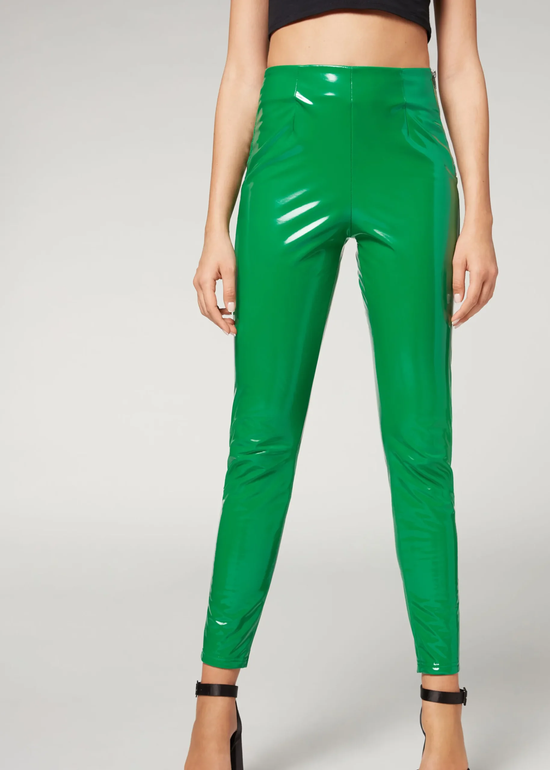 Legging Skinny En Vinyle Thermique