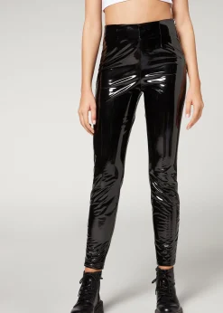 Legging Skinny En Vinyle Thermique