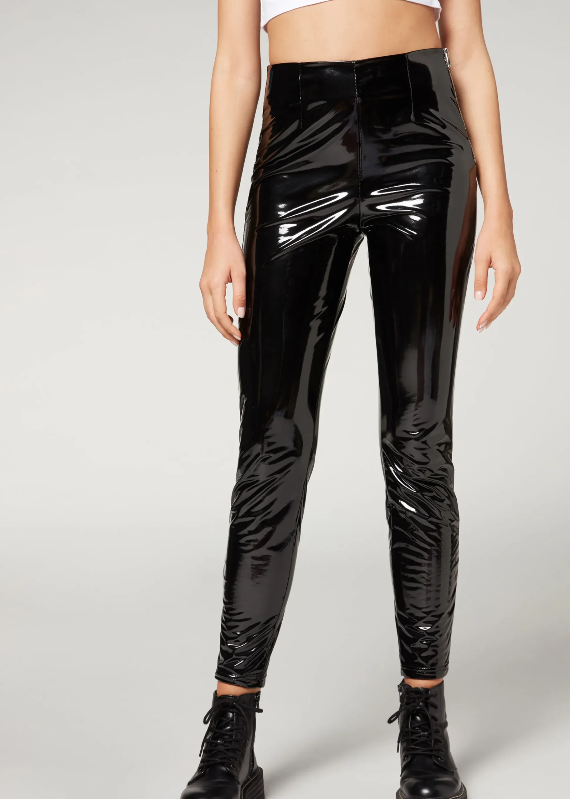 Legging Skinny En Vinyle Thermique