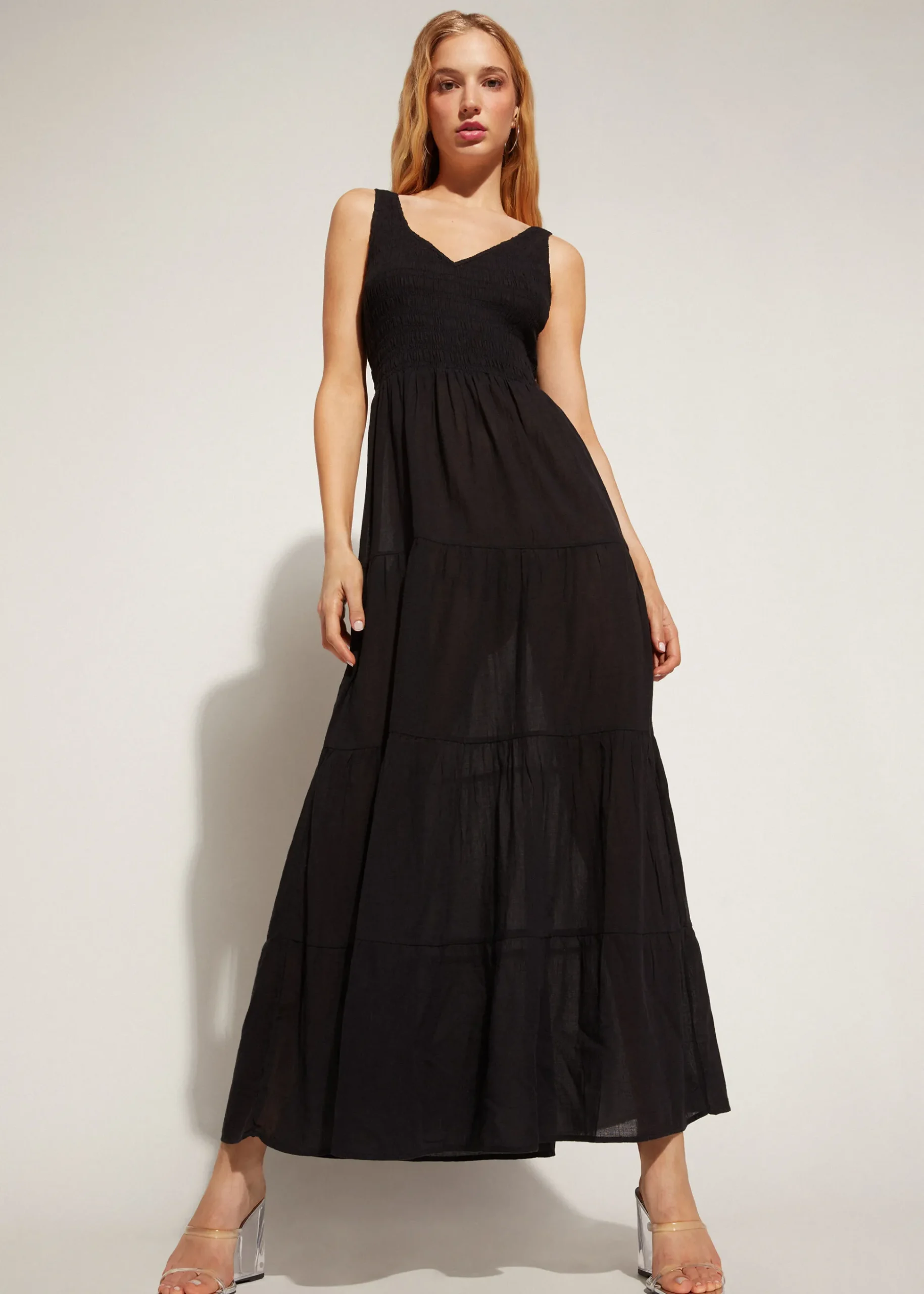 Robe Longue Avec Jupe A Volants