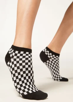 Socquettes Fantaisie A Petits Carreaux